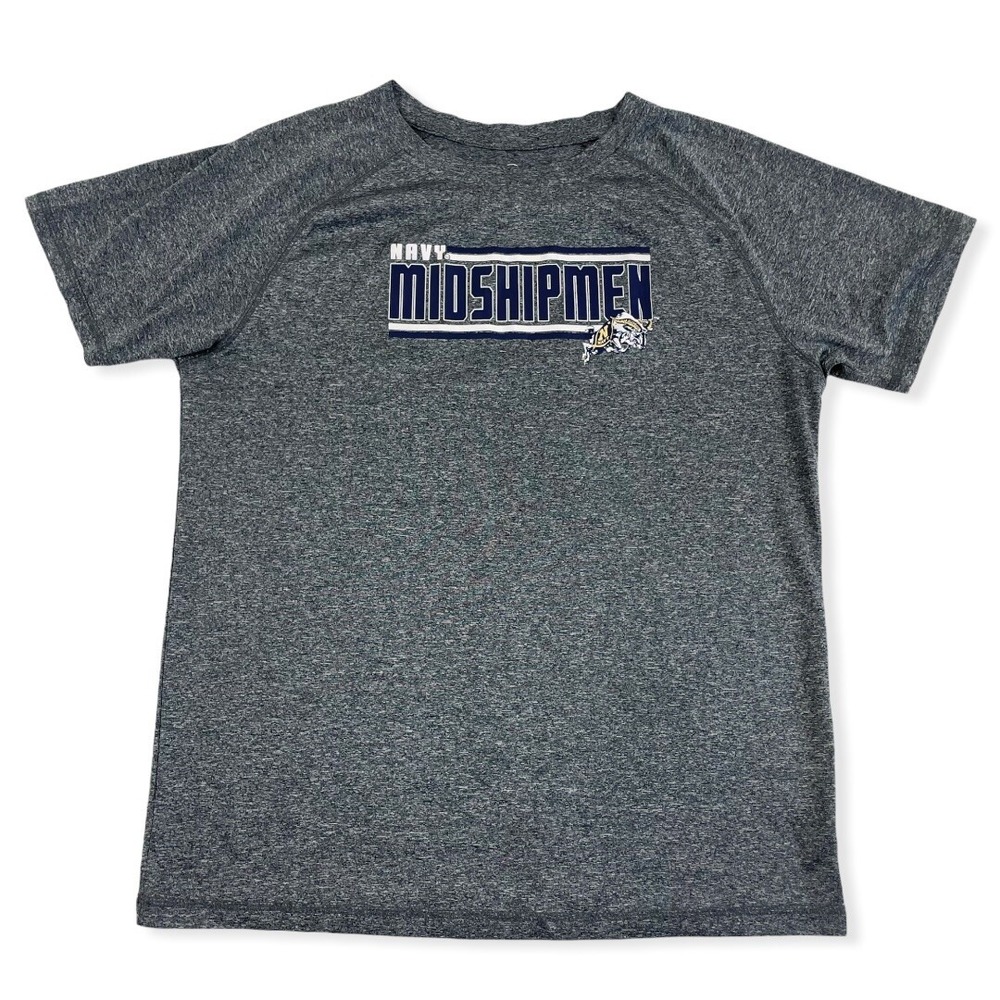 Rivalry Threads Gray Navy Midshipmen Boys S/S Shirt College Football Sz XL 16/18